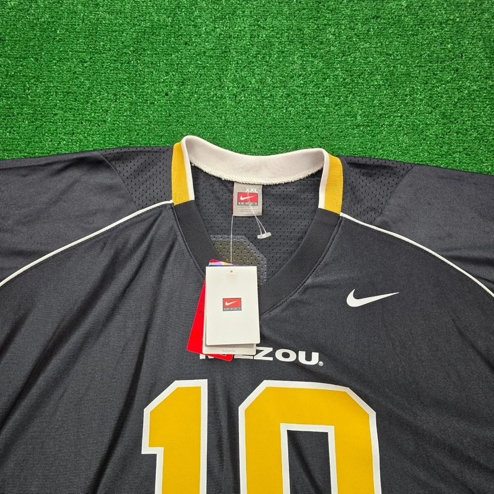 Missouri Tigers Football Jersey Mens 2XL Black Vintage Nike Team NWT #10‎ Mizzou